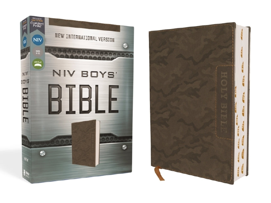 Niv, Boys' Bible, Leathersoft, Brown Camo, Thumb Indexed Tabs, Comfort Print: A Foundation for Lifelong Faith and Learning for Boys Ages 8-12