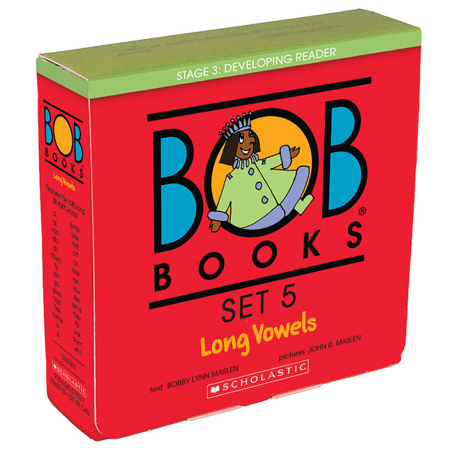 Bob Books - Long Vowels Box Set of 8 Paperbacks Decodable Phonics Books, Ages 4 and Up, Kindergarten, First Grade (Stage 3: Developing Reader)