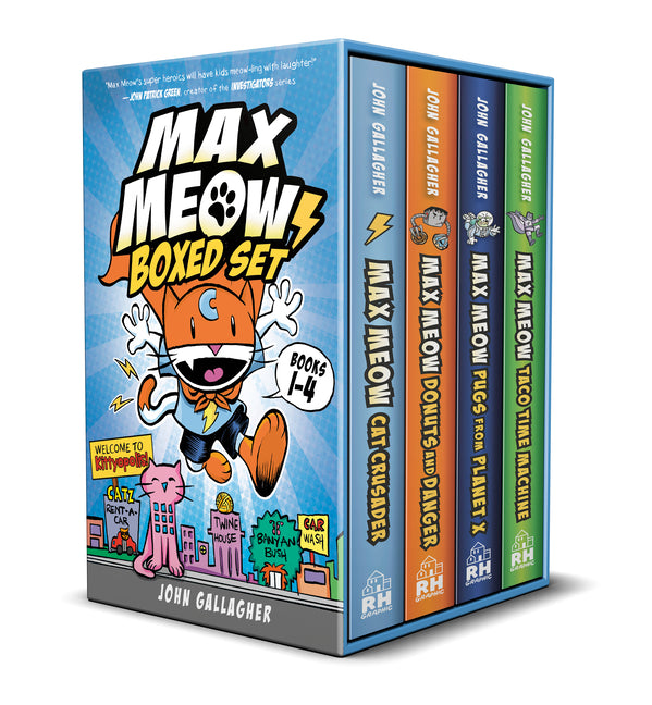 Max Meow Boxed Set: Welcome to Kittyopolis (Books 1-4): Max Meow 1: Cat Crusader; Max Meow 2: Donuts and Danger; Max Meow 3: Pugs from Planet X; Max M