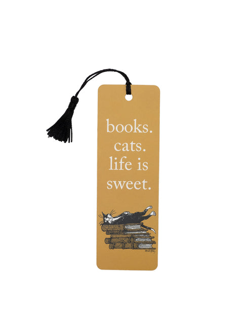 Edward Gorey: Books. Cats.Life Is Sweet. Bookmark