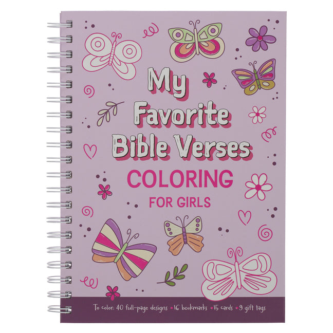 My Favorite Bible Verses Spiral Coloring Books for Girls