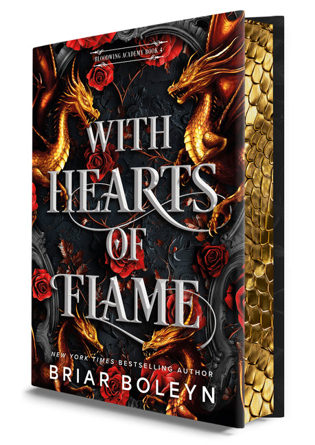 With Hearts of Flame (Deluxe Limited Edition): A Dark Academia Romantasy Novel of Vampires and Dragons Featuring Stenciled Edges and Illustrated Endpa