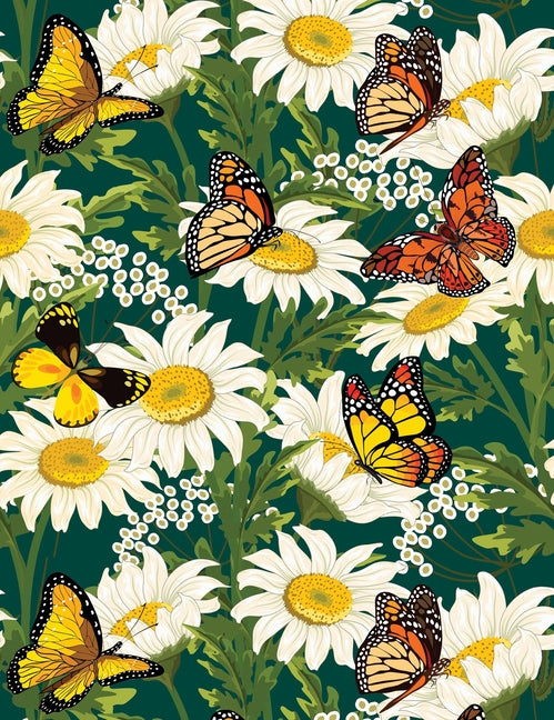 Butterflies and Daisies Journal: Lined Pages and Sprayed Edges