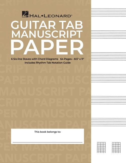 Guitar Tablature Manuscript Paper Standard Edition 64 Pages for Music Notation and Chord Diagrams