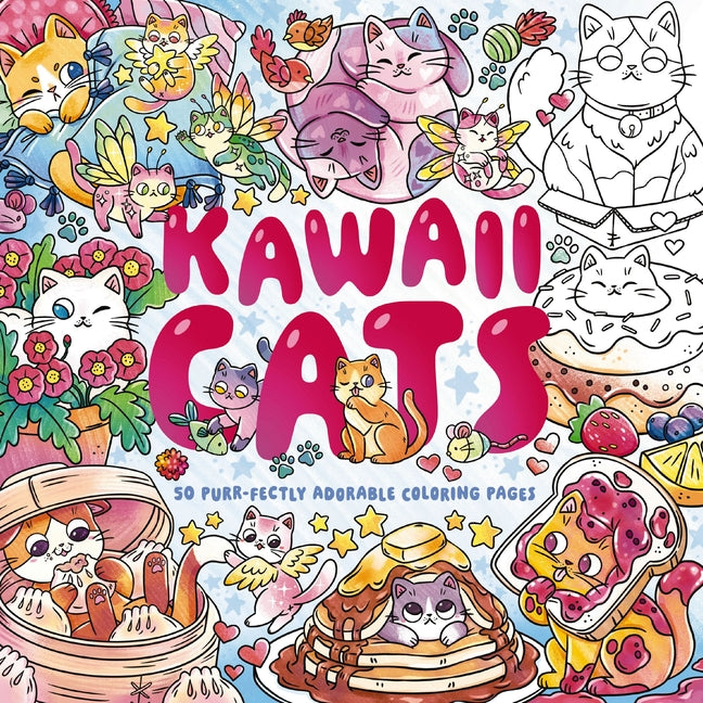 Kawaii Cats: 50 Purr-Fectly Adorable Coloring Pages