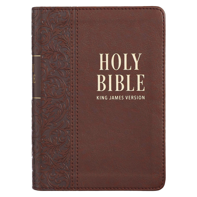 KJV Bible Compact Large Print (Faux Leather, Medium Brown)