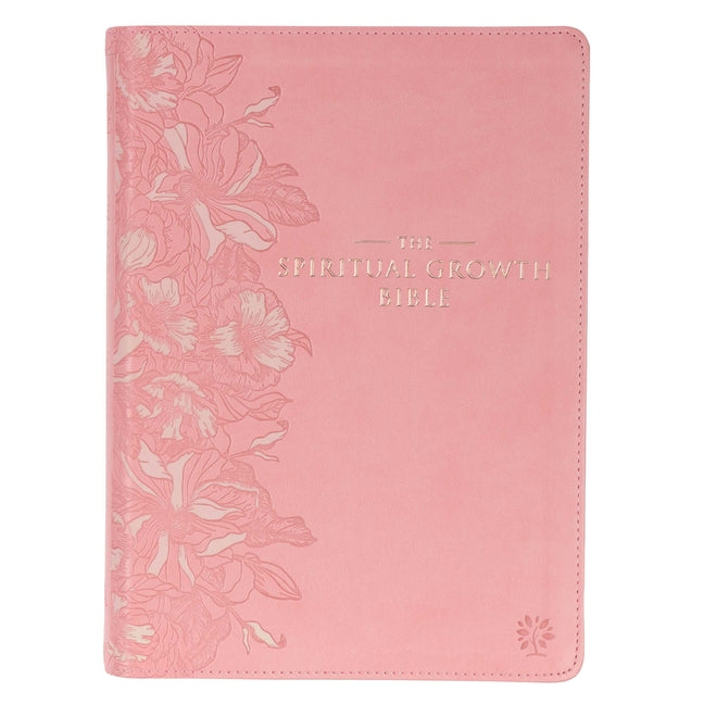 Nlt, the Spiritual Growth Bible (Faux Leather, Pink)