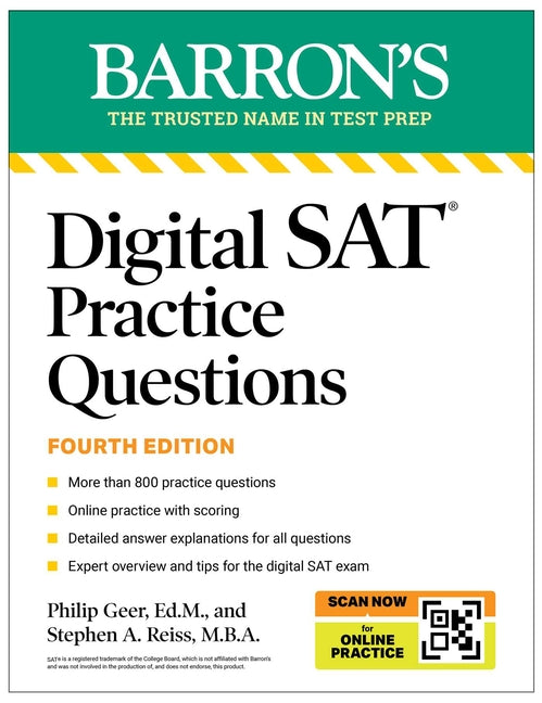 Digital SAT Practice Questions, Fourth Edition: More Than 800 Questions for Digital SAT Prep + Tips + Online Practice (2026)