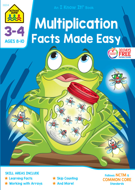 School Zone Multiplication Facts Made Easy Grades 3-4 Workbook