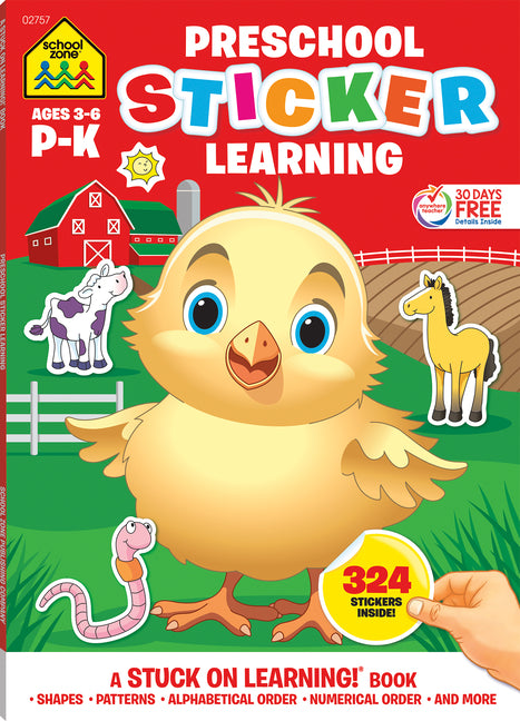 School Zone Preschool Sticker Learning Workbook