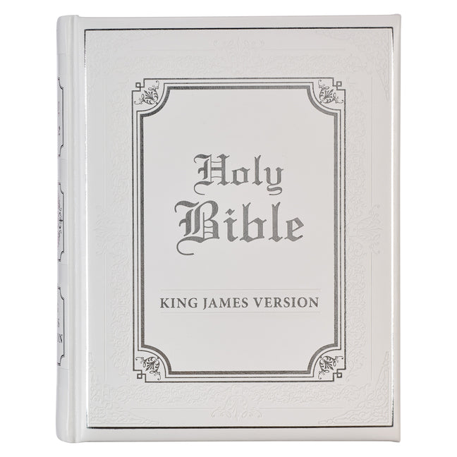 KJV Family Bible (Faux Leather Padded Hardcover, White)