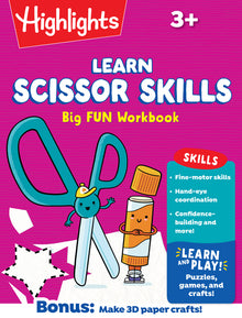 Learn Scissor Skills Big Fun Workbook: Practice Scissor Skills, Cutting and Pasting, Shapes and More, Preschool Cutting Activity Book with Puzzles and