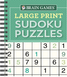 Brain Games - Large Print Sudoku Puzzles (Green)