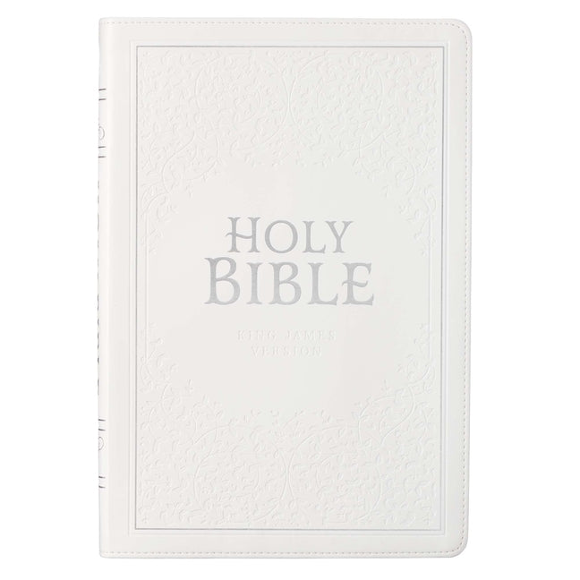KJV Bible Thinline Large Print (Faux Leather, White)