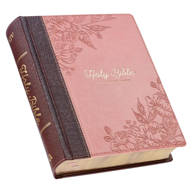KJV Note-Taking Bible (Faux Leather Hardcover, Brown/Pink)