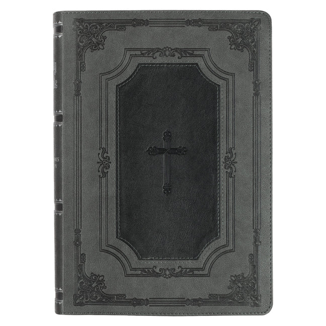 KJV Bible Super Giant Print (Faux Leather, Gray/Black)