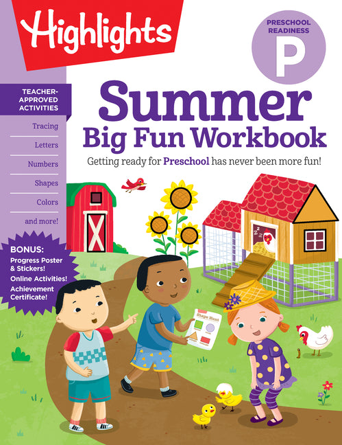 Summer Big Fun Workbook Preschool Readiness: Summer Preschool Learning Activity Book with Letter Tracing, Writing Practice and More for Kids Ages 3-5
