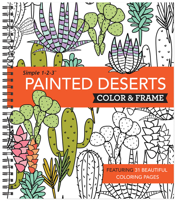 Color & Frame - Painted Deserts (Adult Coloring Book)