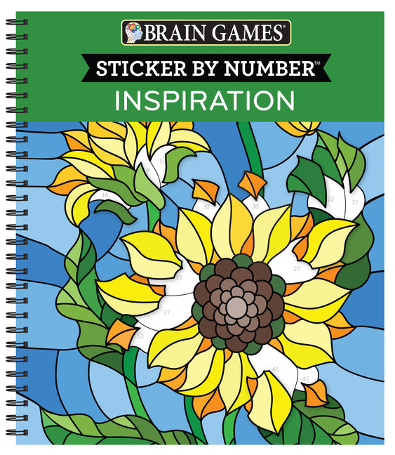 Brain Games - Sticker by Number: Inspiration - Nature Stained Glass Images [With Sticker(s)]