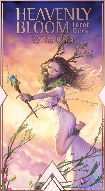 Heavenly Bloom Tarot Deck: 78-Card Deck with Rose Gold Gilt Edges - Diverse Fantasy Art, Worldbuilding, Includes 72-Page Guidebook with Lore, Upright