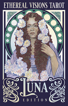 Ethereal Visions Tarot: Luna Edition: Elegant 80-Card Art Nouveau Tarot Deck, Iridescent Silver Foil Stamping, Full-Color 140-Page Guidebook, Hand-Dra
