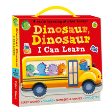Dinosaur, Dinosaur I Can Learn 4-Book Boxed Set with Stickers: First Words, Colors, Numbers and Shapes, Opposites