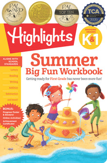 Summer Big Fun Workbook Bridging Grades K & 1: First Grade Prep Workbook, Kindergarten to 1st Grade Summer Learning with Letters, Reading, Writing, Ma