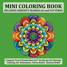 Mini Coloring Book Relaxing Serenity Mandalas and Patterns: Compact Travel Pocket Size 6x6″ On-the-go Art Therapy Coloring for Relaxation, Stres