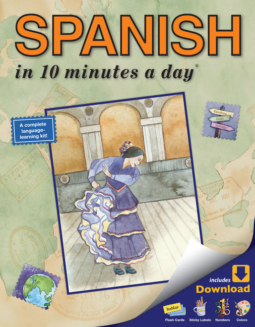 Spanish in 10 Minutes a Day: Language Course for Beginning and Advanced Study. Includes Workbook, Flash Cards, Special Labels, Menu Guide, Software, G