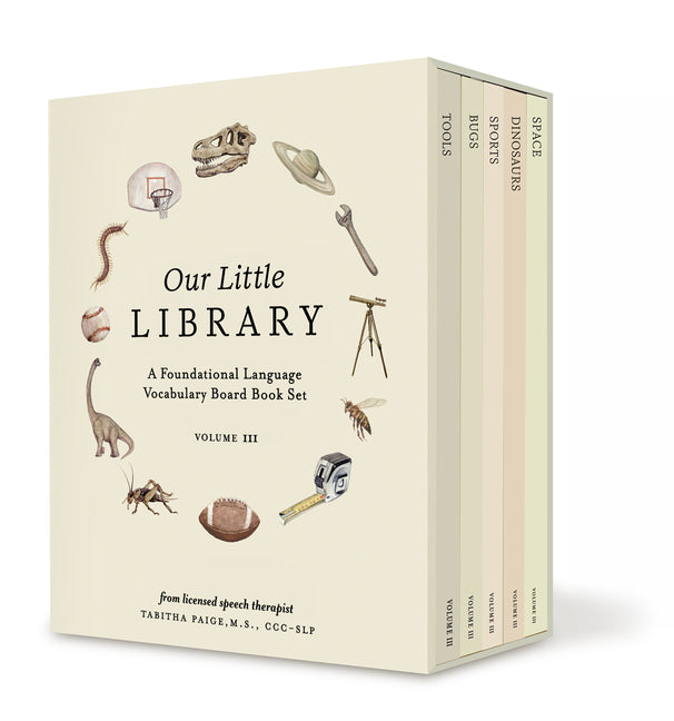 Our Little Library Vol. 3: Dinosaurs, Space, Tools, Bugs, and Sports Board Book Set for Boys & Girls