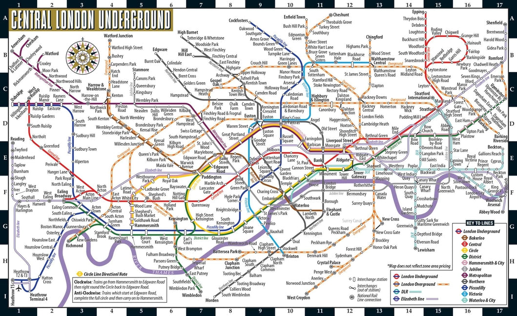 Streetwise London Underground Map: Laminated Map of the London Underground, England