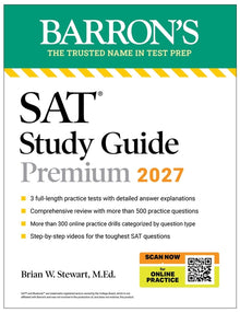 SAT Study Guide Premium, 2027: 3 Practice Tests + Comprehensive Review + Online Practice and Video Lessons