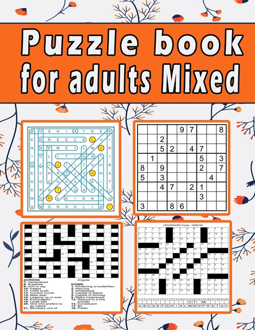 Puzzle book for adults Mixed: Large print Puzzle book! Soduko, word search, CodeWord and CrossWord 111 pages