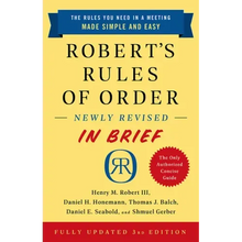 Robert's Rules of Order Newly Revised in Brief, 3rd Edition