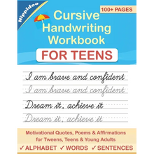 Cursive Handwriting Workbook for Teens: A cursive writing practice workbook for young adults and teens