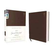Niv, Journal the Word Bible, Double-Column, Leathersoft, Brown, Red Letter Edition, Comfort Print: Reflect, Take Notes, or Create Art Next to Your Fav