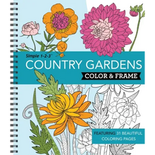Color & Frame - Country Gardens (Adult Coloring Book)